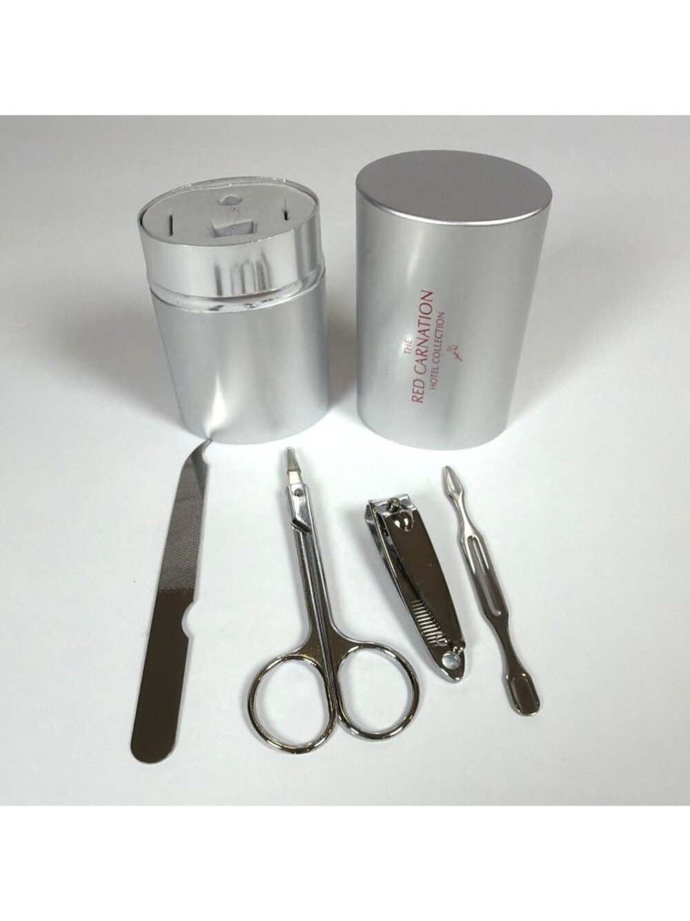 New Luxury Hotel Professional 4 in 1 Travel Manicure Set Silver Aluminum Case - Picture 2 of 14